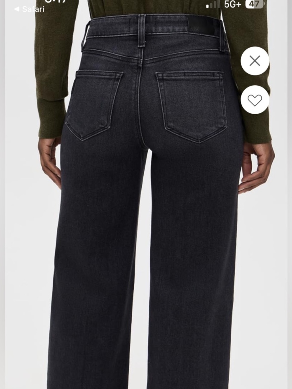 PAIGE Wide-Leg High-Rise Jeans in Washed Black